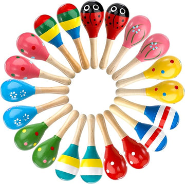 20 pack mini wooden maracas for toddlers and infants