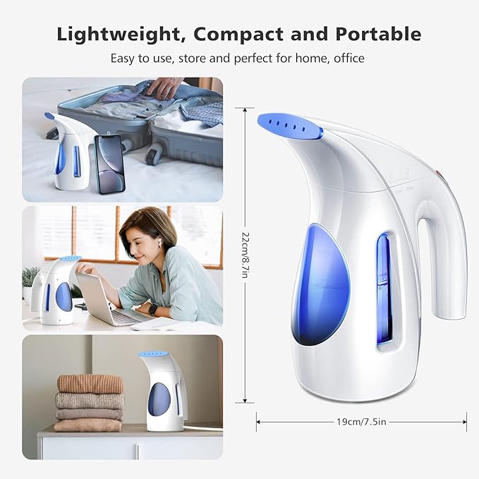 Handheld garment steamer with 240ML water tank
