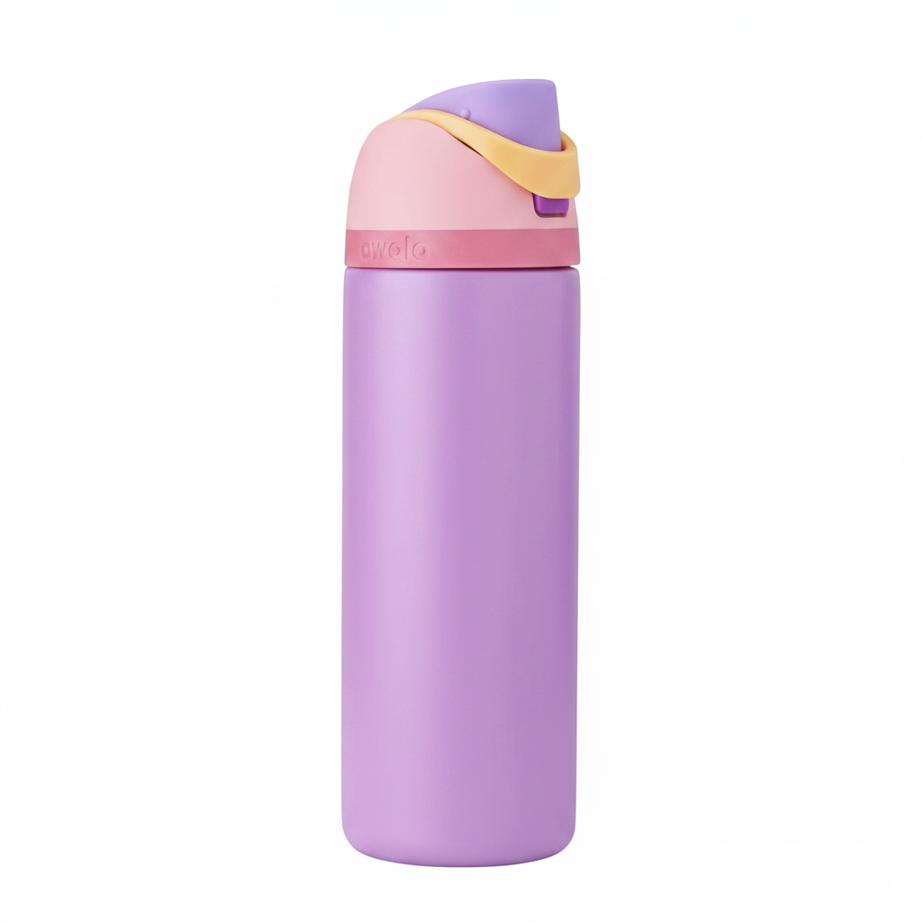 24 oz insulated stainless steel water bottle with printed design front view