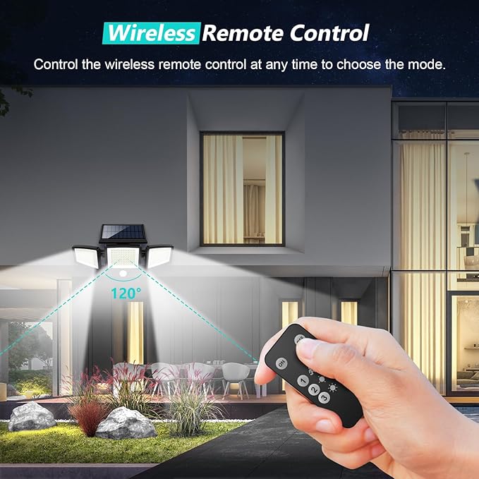 2500LM solar motion sensor wall light for outdoor home 