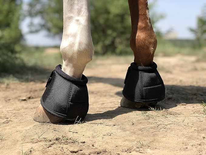 2520D Horse Bell Boots No-Turn, Ballistic Hoof Overreach Protection, Pair
