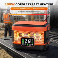 Rechargeable electric lunch box with high capacity battery