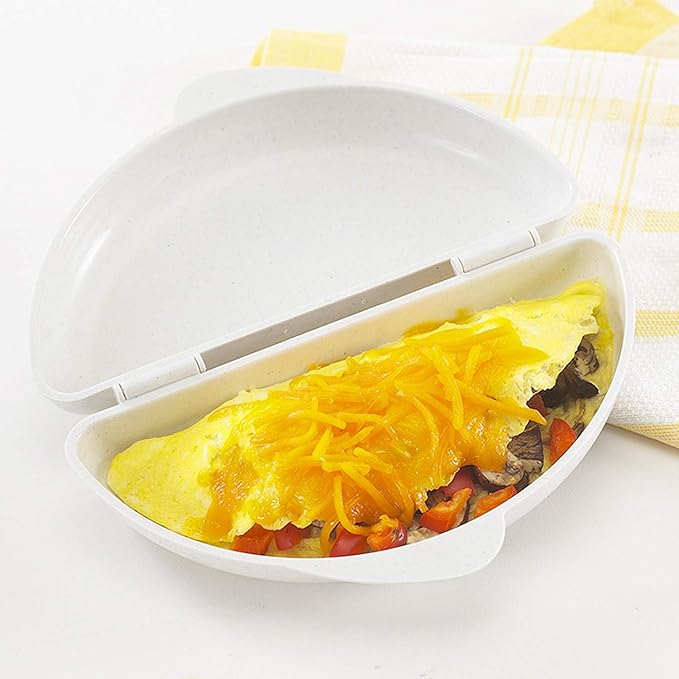 2 cavity egg poacher for microwave egg cooking