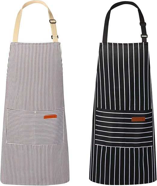 Unisex cooking aprons with front pockets