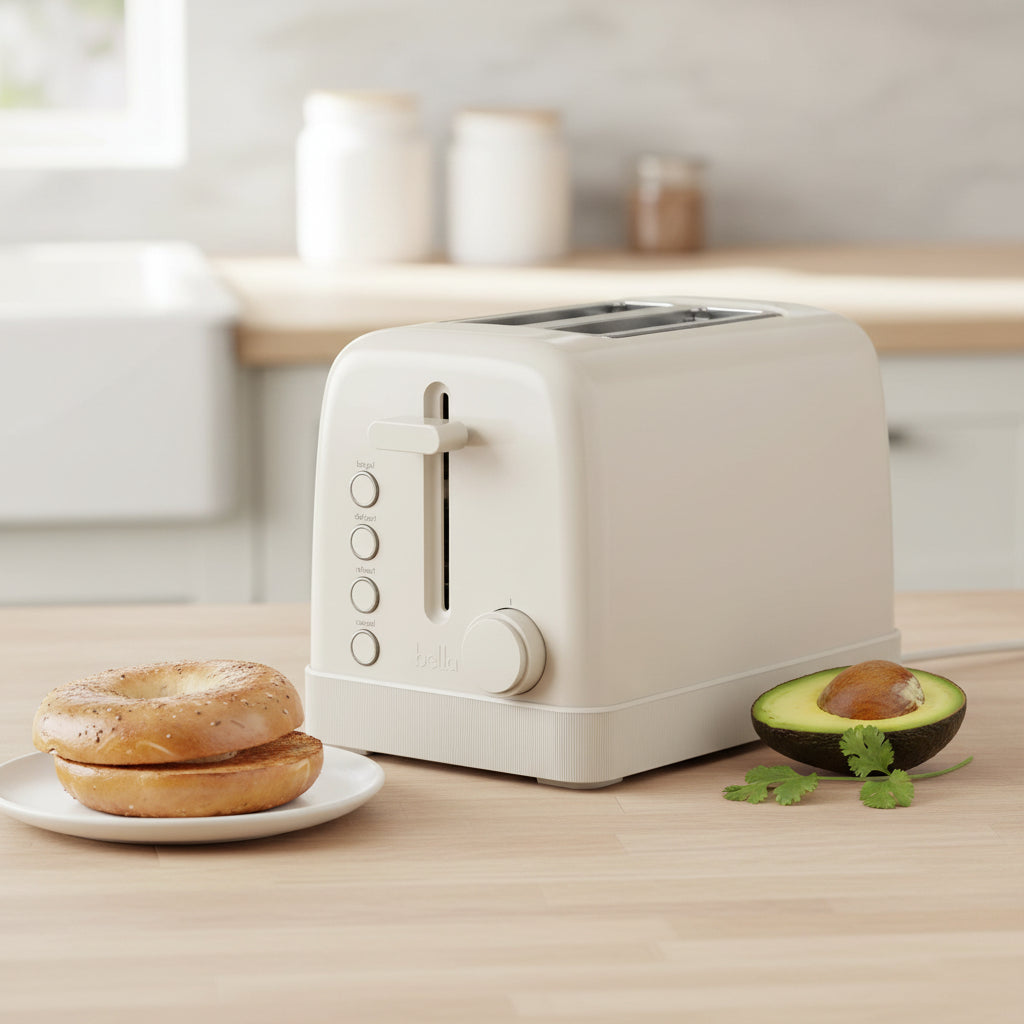 2 slice cream toaster with 6 shade settings for everyday kitchen use