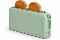 2 slice slim long slot toaster in sea glass colour for kitchen use