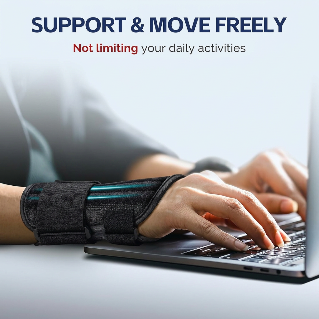 Carpal tunnel wrist brace left hand with thumb support for tendonitis, arthritis, and typing pain relief
