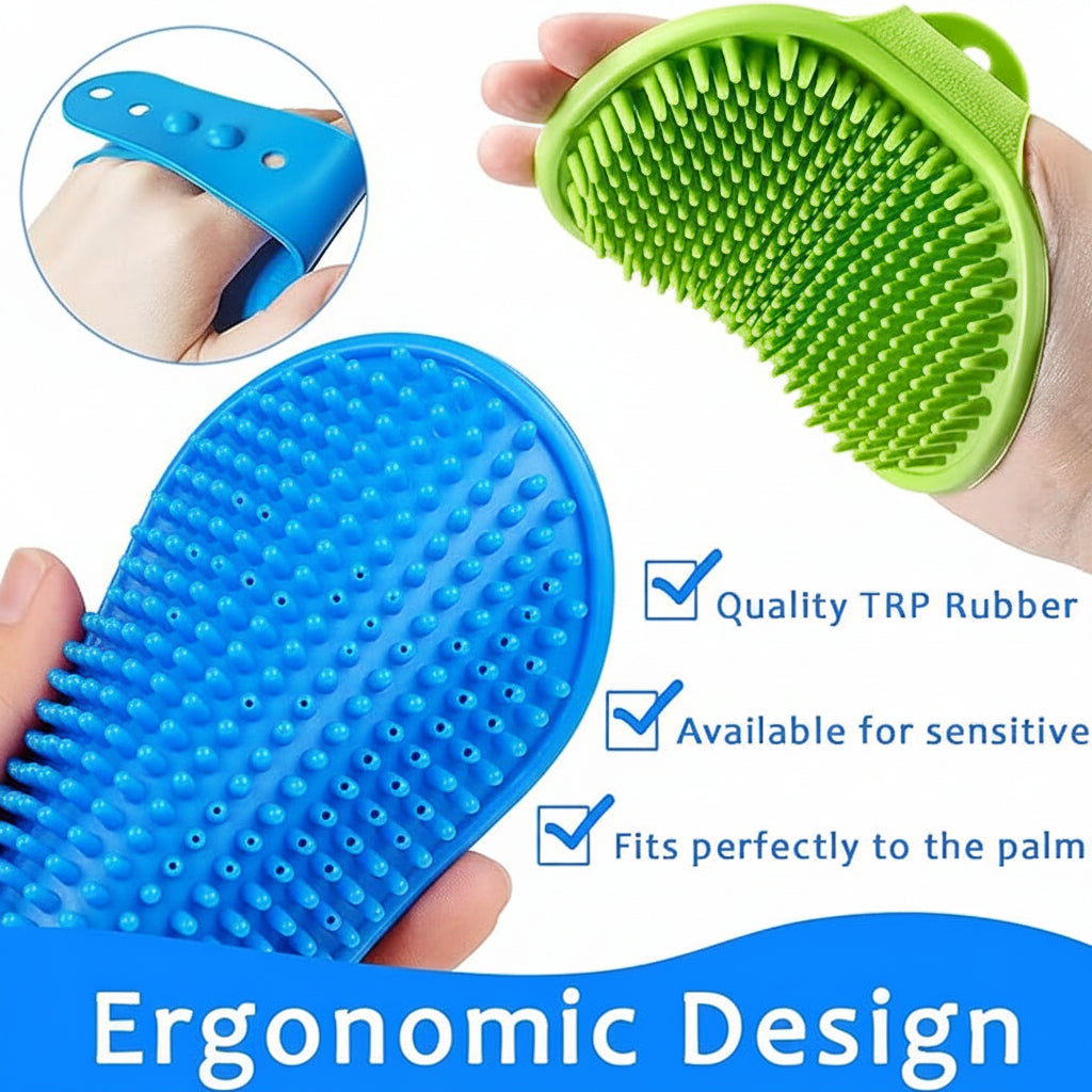2 pack dog grooming brushes with soft silicone for dogs and cats