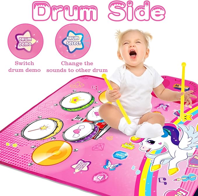 3 in 1 musical mat toy piano drum animal sound toy for toddlers