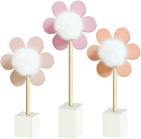 3 Pack Daisy nursery shelf decor wooden spring flower