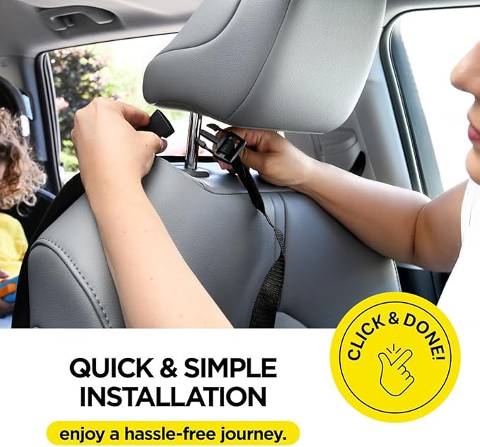 3-pocket car seat organizer for kids, keeps essentials like toys and snacks organized.