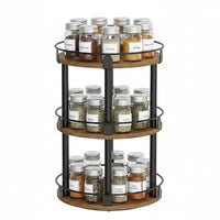 3-tier rotating spice rack organizer for kitchen storage