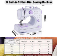 Compact portable sewing machine for beginner sewing projects