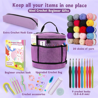 Crochet kit for beginners with essential yarn craft supplies