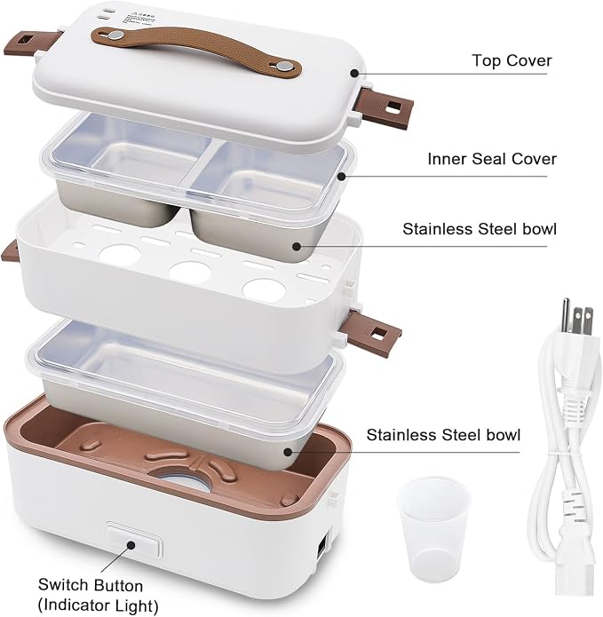 300W electric food warmer for portable meal heating