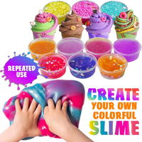33 pack slime kit for kids with colorful slime cups and textures