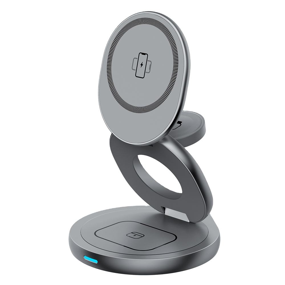35W 3-in-1 wireless charging stand with foldable design