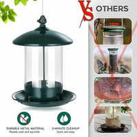 360-degree feeding tray design on bird feeder