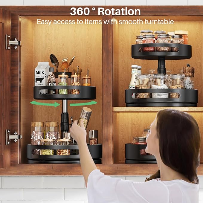 360-degree rotating spice rack organizer