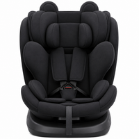 360 rotating baby car seat front view in black