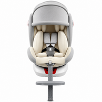 Front view of 360 rotating baby car seat with canopy