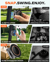 Golf cart phone holder with 360 degree rotating design for adjustable viewing angles