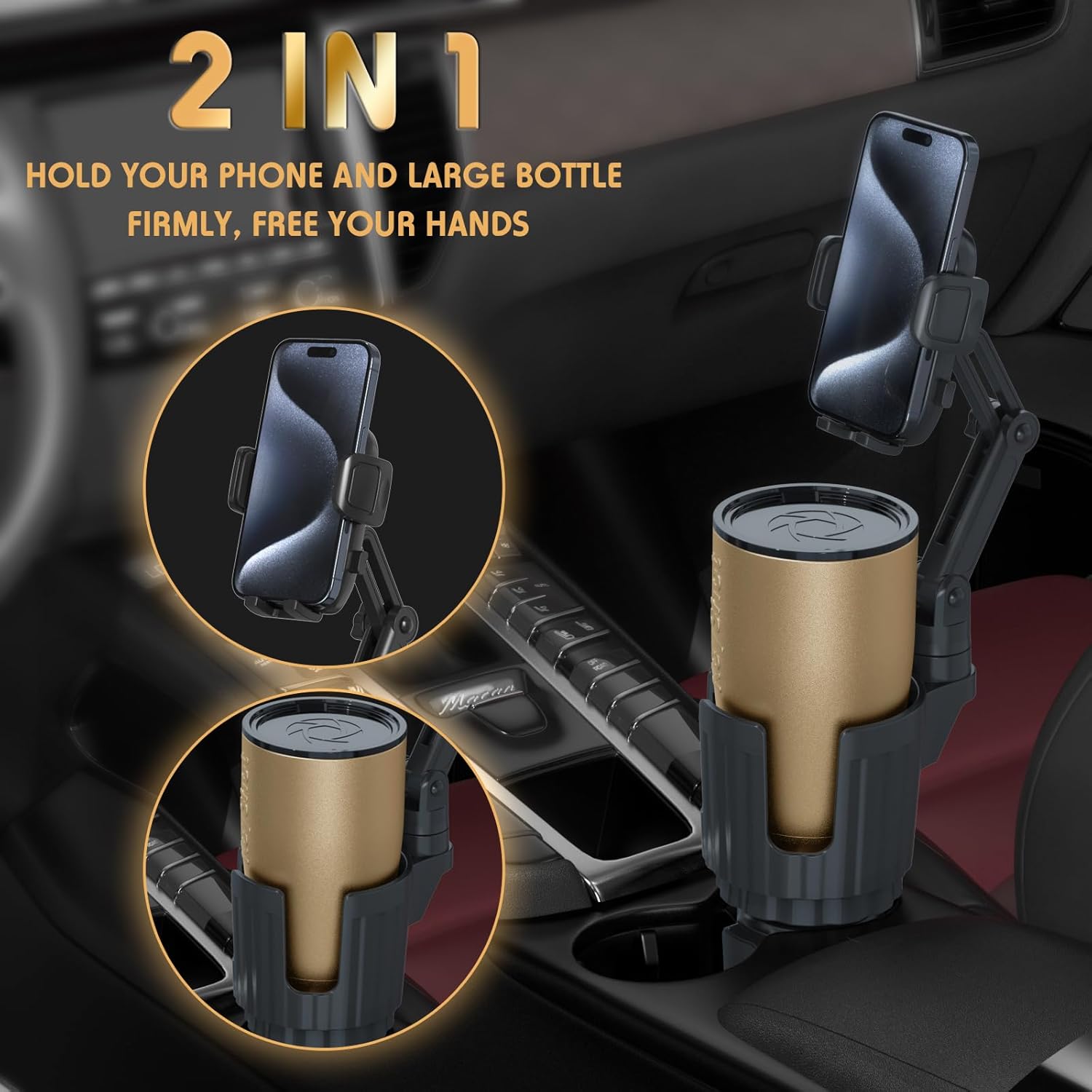 360 rotation cup holder phone mount for navigation