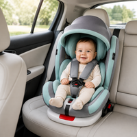 360 swivel baby car seat installed in vehicle