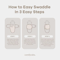 3 Pack Easy Swaddle Blankets for Newborns in Soft Cotton Fabric