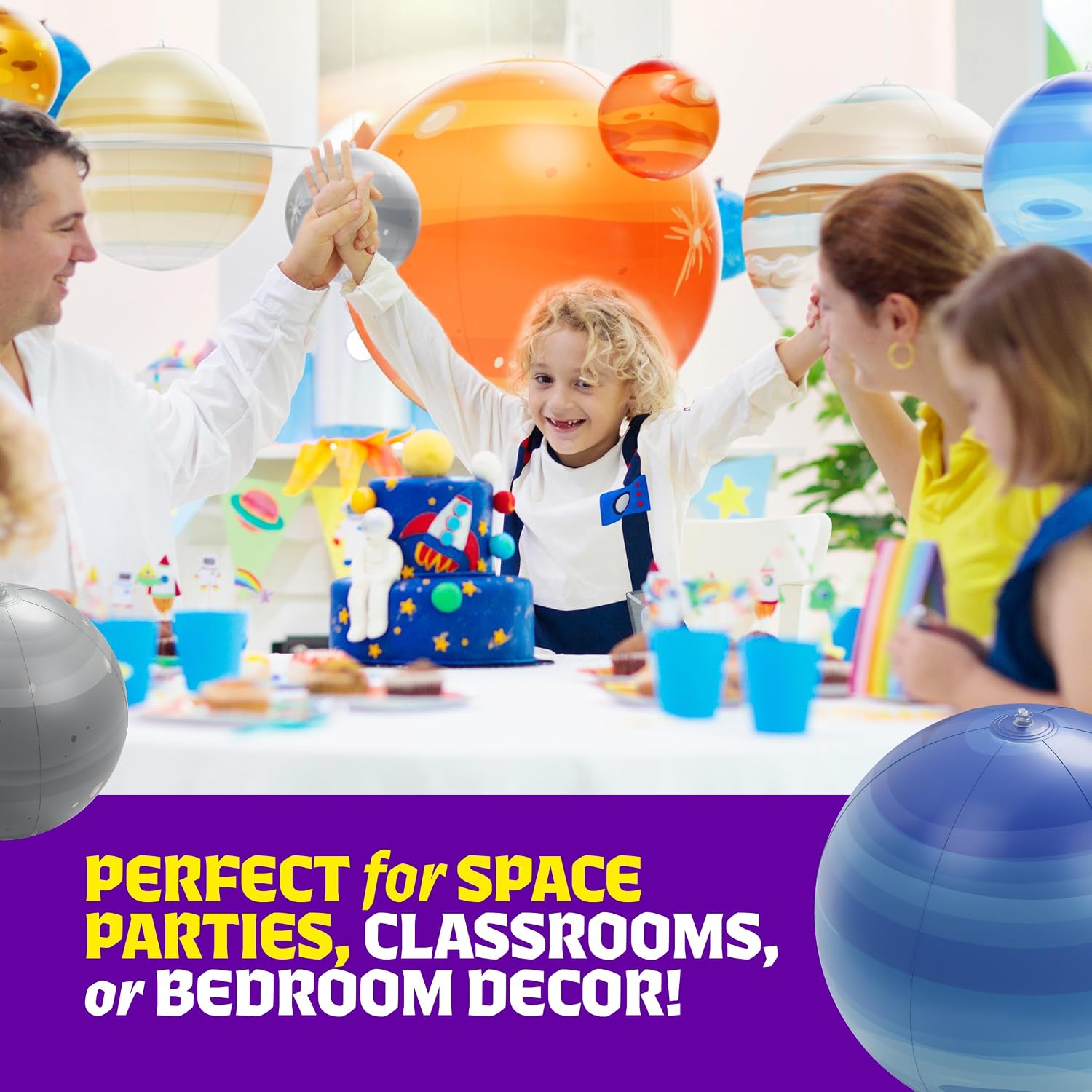 3D inflatable planets learning set for kids astronomy activities