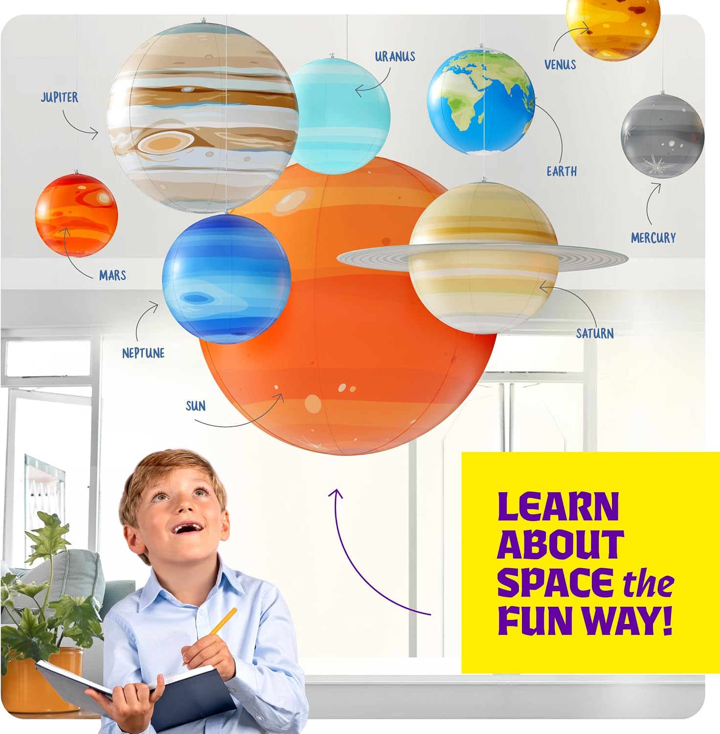 3D inflatable planets learning set for kids astronomy activities