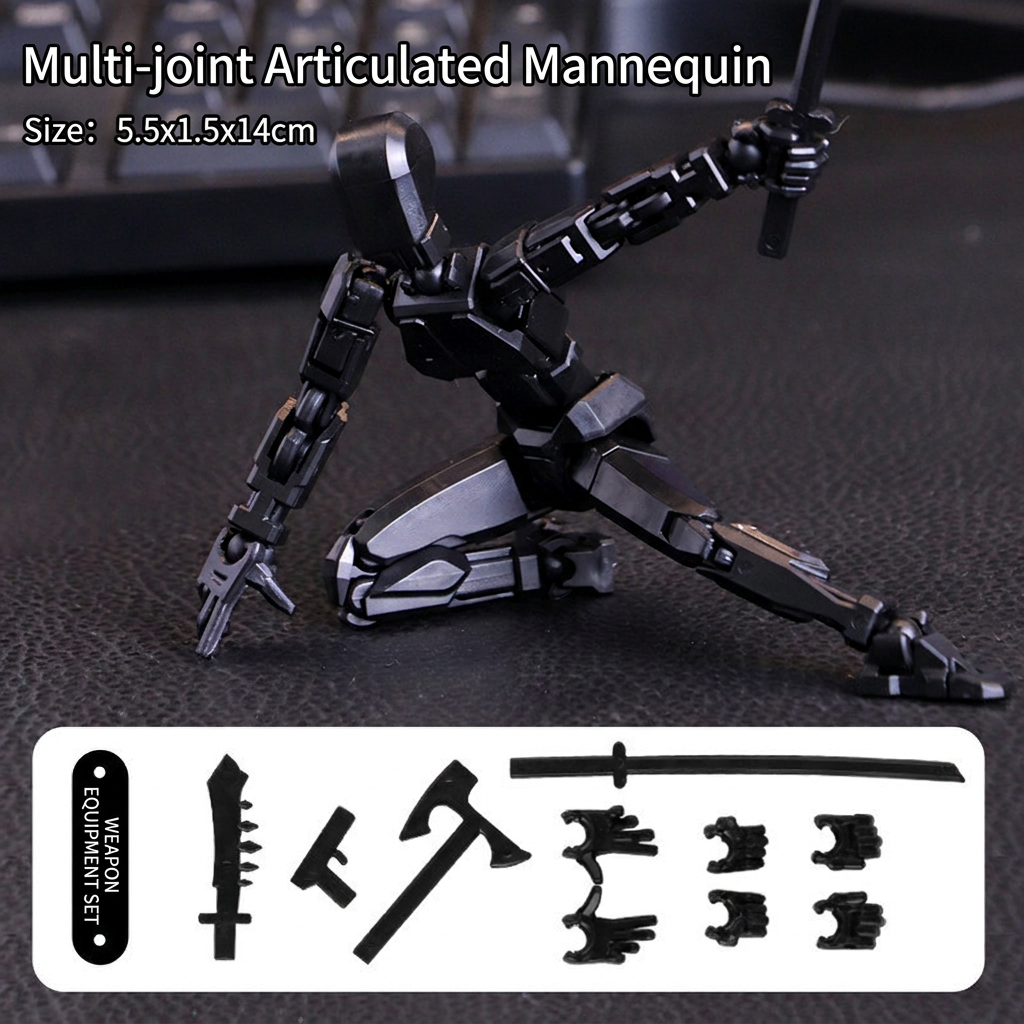 3D printed action figures with detailed articulation for realistic poses