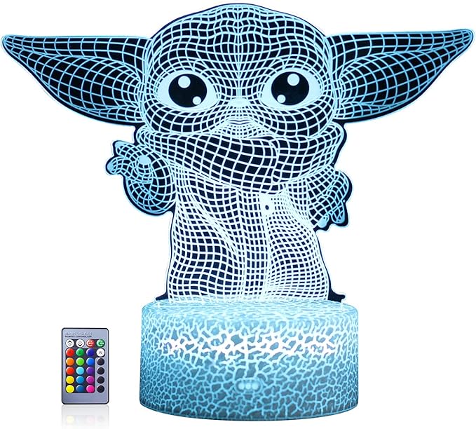 3D baby LED night light with remote control and smart touch sensor