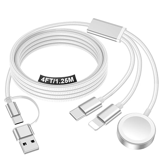 3 in 1 charging cable type c lightning magnetic watch charger