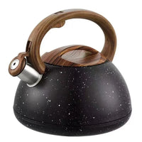 3L stainless steel whistling kettle with wooden-style handle