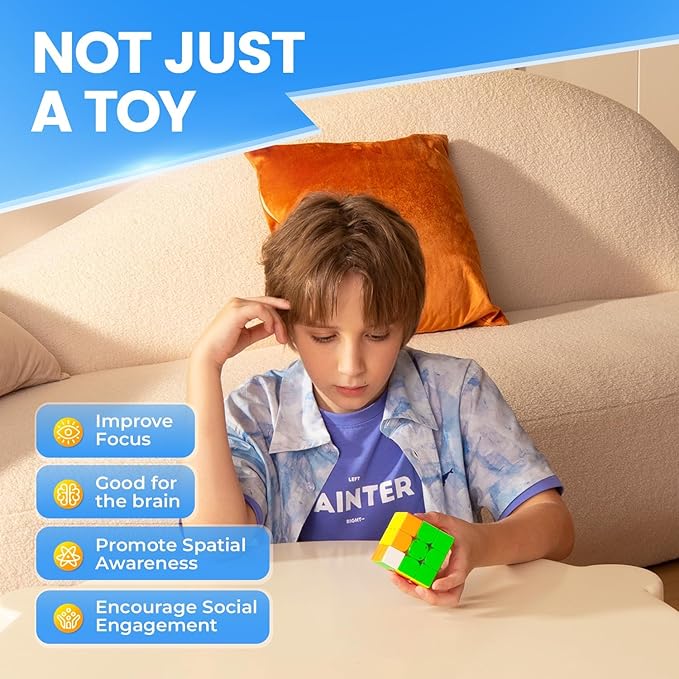 3x3 Fidget Cube – Magnetic Speed Cube for Puzzle Enthusiasts and Kids