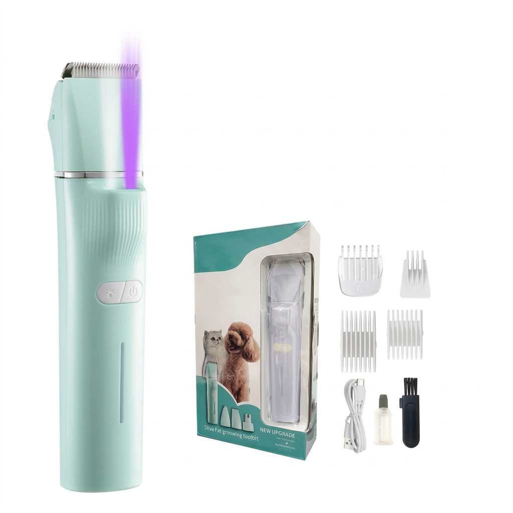 4-in-1 electric cat grooming trimmer with multiple grooming attachments