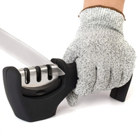 Kitchen Knife Sharpener Tool with Safety Glove for Sharpening and Polishing