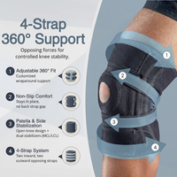 4-way adjustable knee brace with wraparound support for enhanced comfort and stability