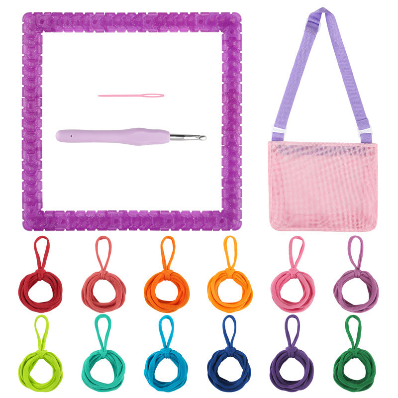 Colorful DIY weaving kit with flexible elastic craft loops