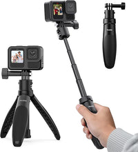 40 cm selfie stick tripod with portable monopod grip for photos and videos