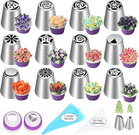 Flower frosting nozzle kit with pastry bags
