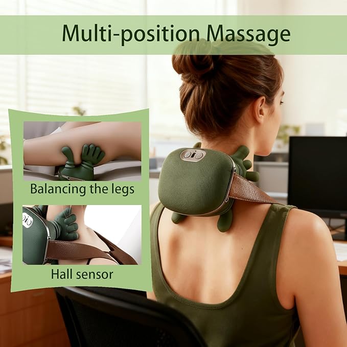 4D kneading neck and shoulder massager with portable body design