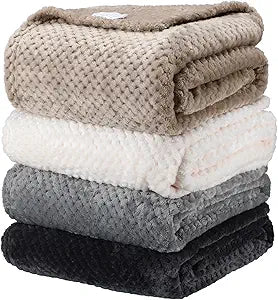 Soft Lightweight Winter Blanket Set for Bed Couch and Sofa