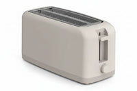 4 slice slim long slot toaster in oatmilk colour for daily kitchen use