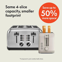 4 slice toaster with 6 shade settings for light to dark toast