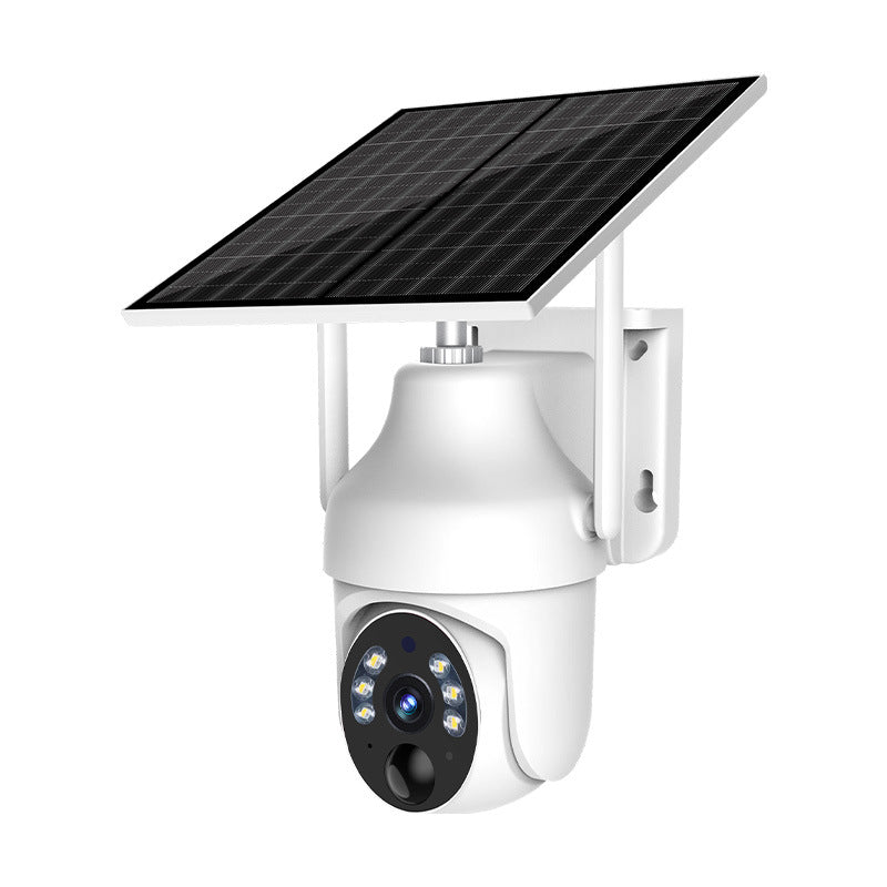 4G LTE Cellular Solar Security Camera with 360° live view, 2K color night vision, and PIR motion sensor.