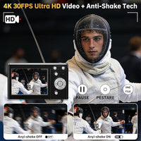 4K 50MP compact digital camera in black color