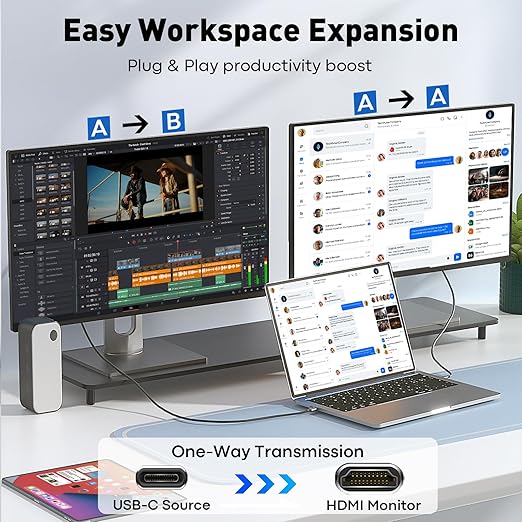 4K display output setup using USB-C to HDMI cable