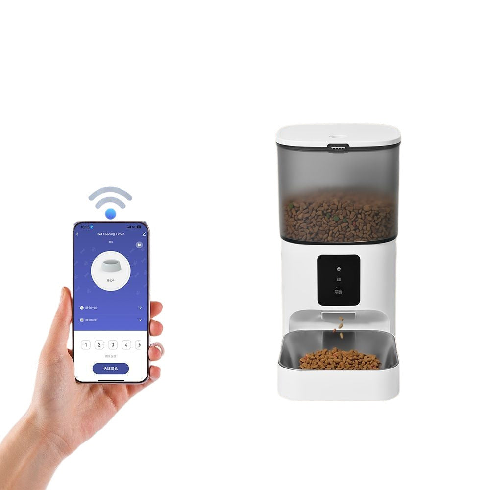 4L programmable pet dry food unit with voice note feature